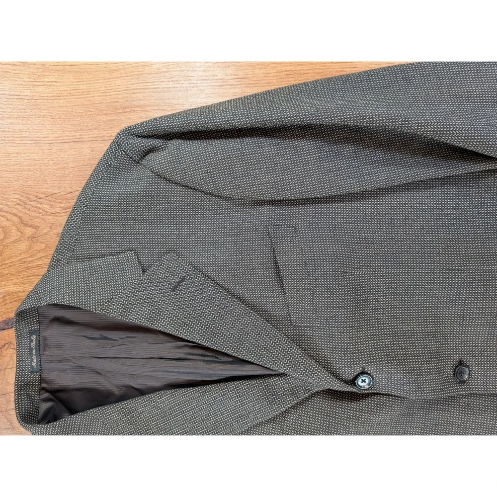 Pal Zileri 56L EU (46L US) Sport‎ Coat Brown Herringbone Virgin Wool Made Italy